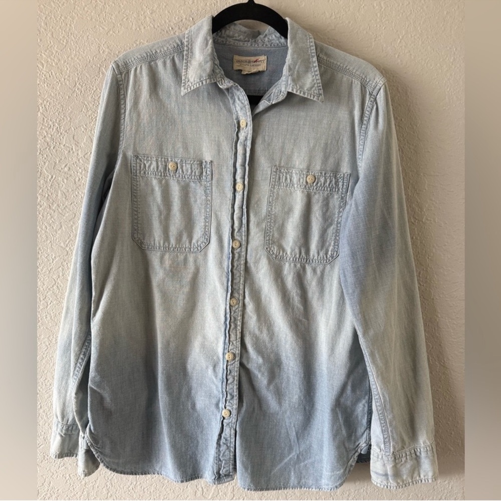 Ralph Lauren Denim Button Down Shirt w Bandana Print insert
